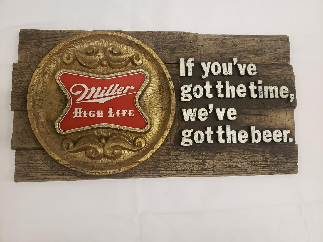 Vintage Miller High Life bar sign: Vintage Miller High Life bar sign
