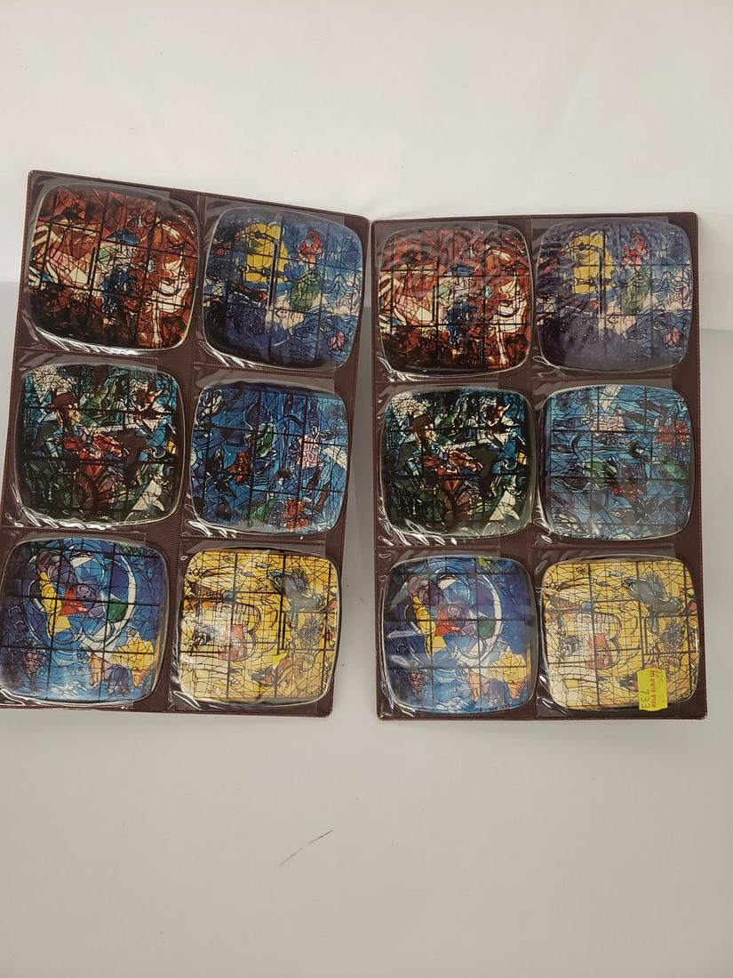 Lot of 12 hand painted coasters from Italy: Lot of 12 hand painted coasters from Italy