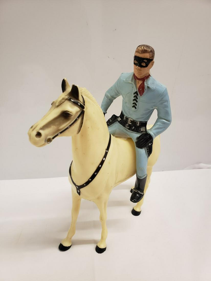 Vintage Hartland plastics Inc. Molded Lone Ranger with: Vintage Hartland plastics Inc. Molded Lone Ranger with Horse