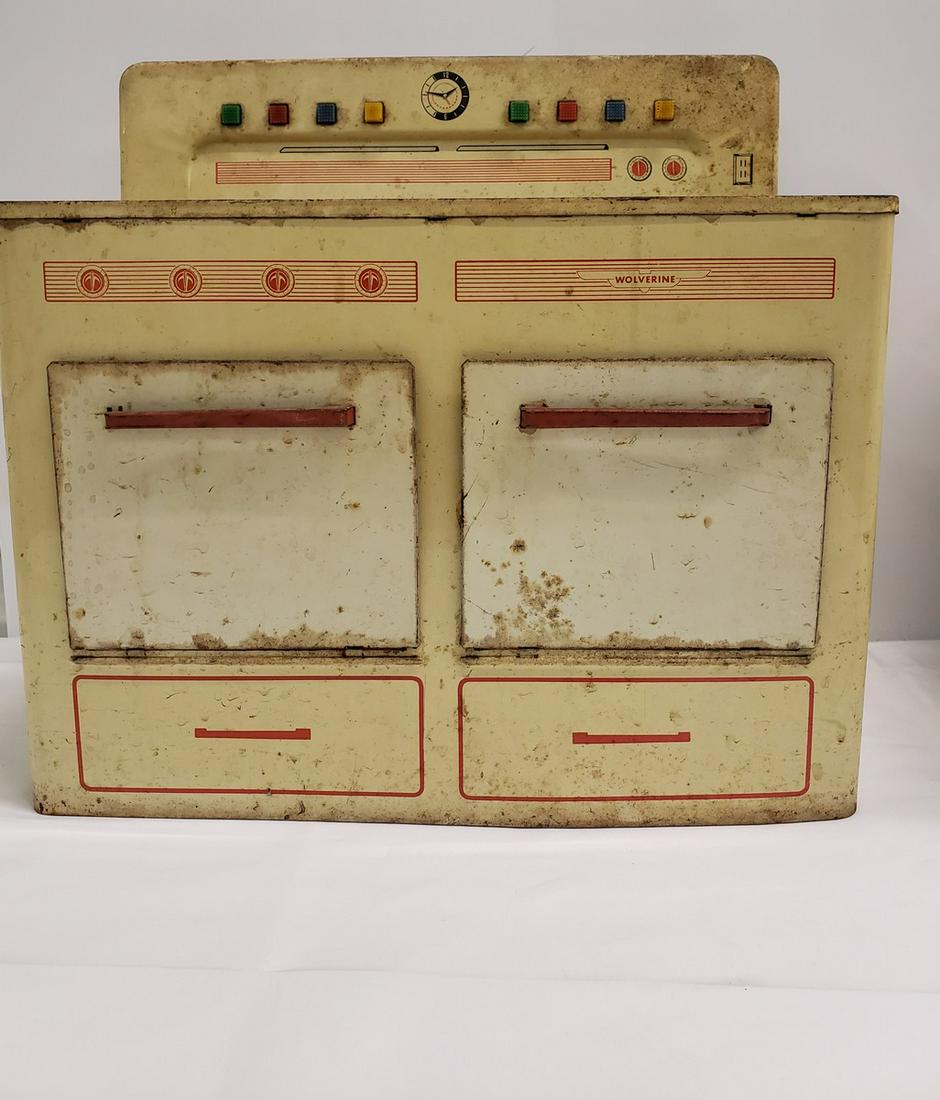 1950's Wolverine Tin Metal Stove Range: 1950's Wolverine Tin Metal Stove Range