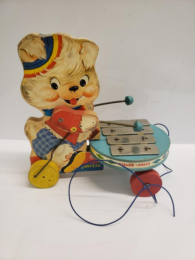1968 Fisher Price Teddy Bear Drum Majorette pull toy (1 of 1)