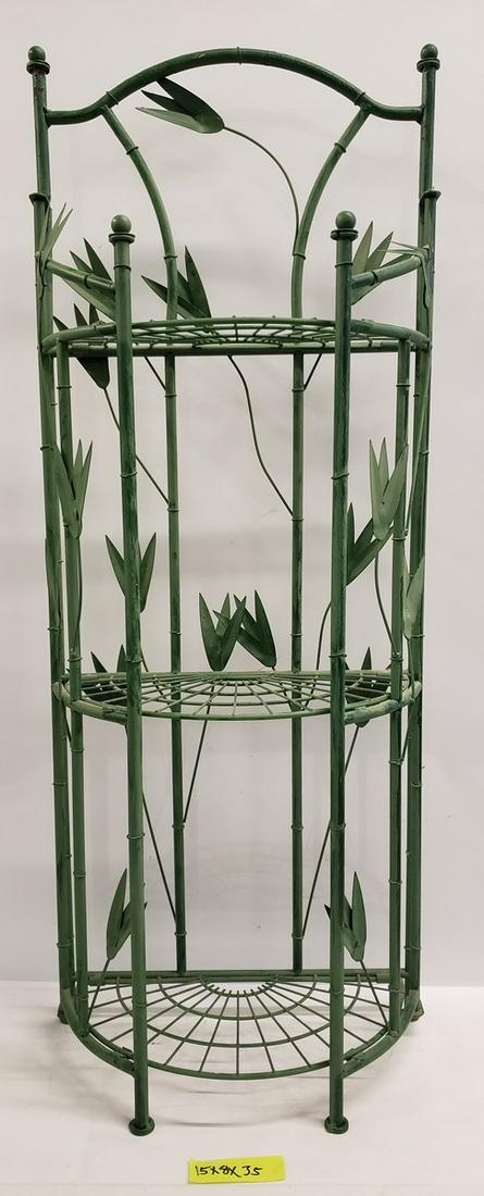 Tall green metal shelf - 15 x 8 x 35: Tall green metal shelf - 15 x 8 x 35