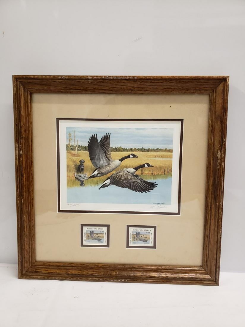 1987 New Jersey Waterfowl duck stamps and art print (1 of 1)
