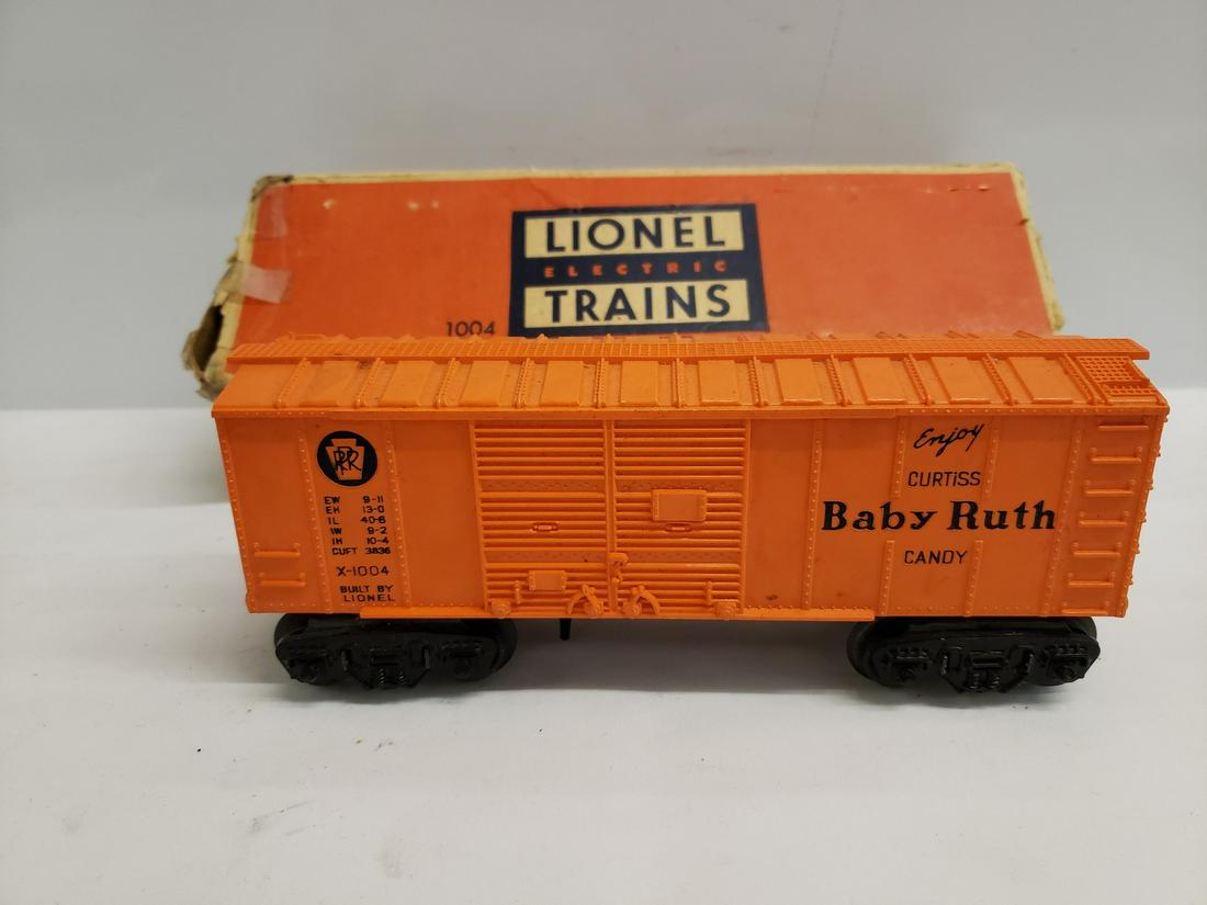 Lionel 1004 Baby Ruth candy boxcar with original box: Lionel 1004 Baby Ruth candy boxcar with original box