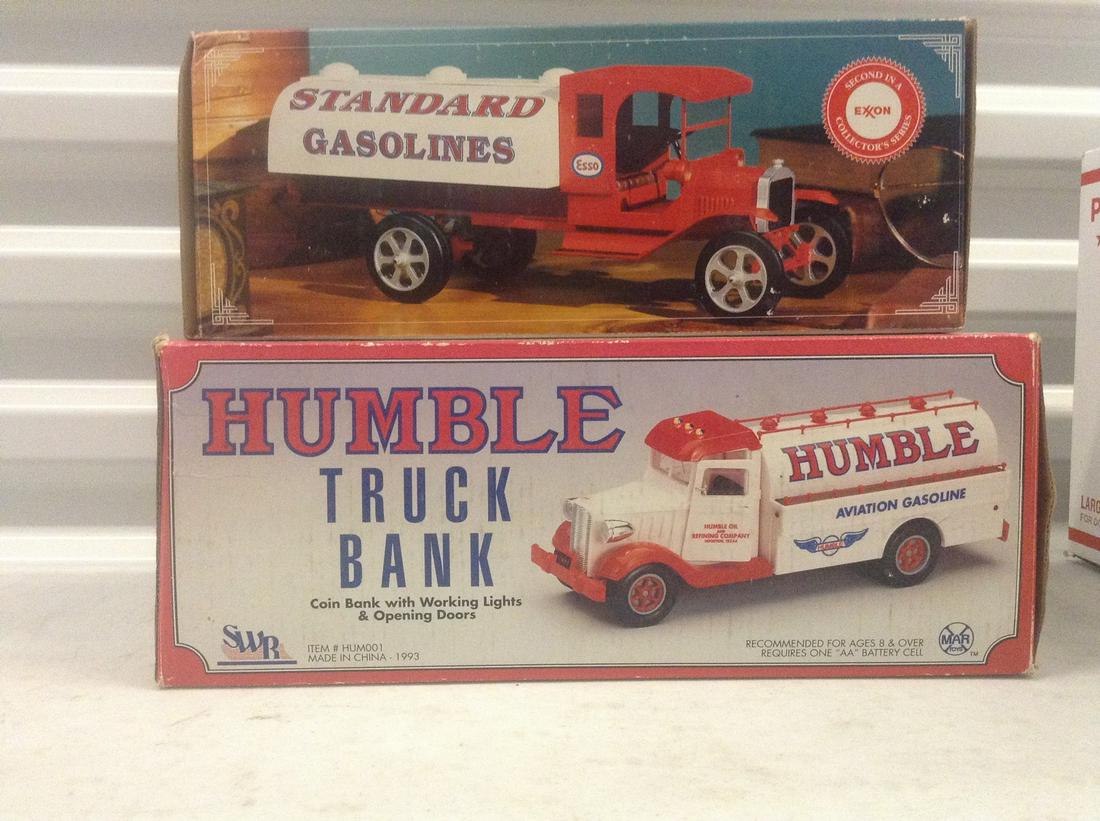 Humble Truck Bank and Exxon Toy Tanker Truck in Boxes: Humble Truck Bank and Exxon Toy Tanker Truck in Boxes