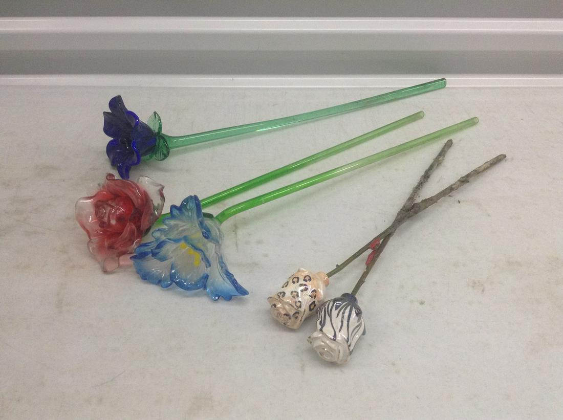 Glass and plastic flowers (1 of 1)