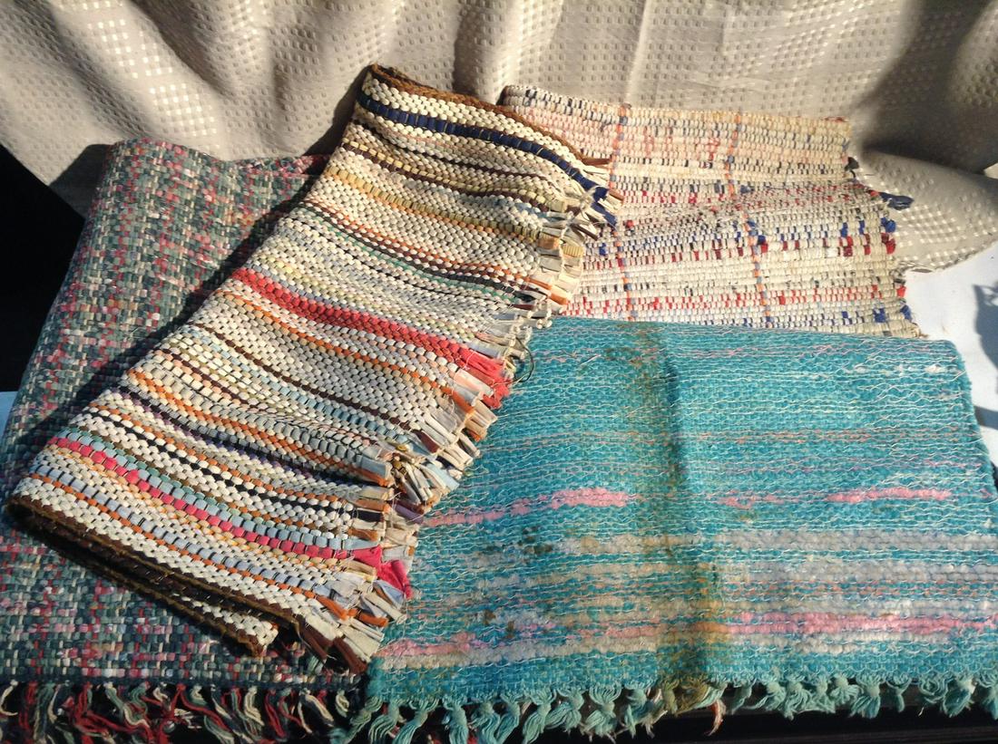 Three 1950's Loom Hand-Woven Rugs (1 of 1)