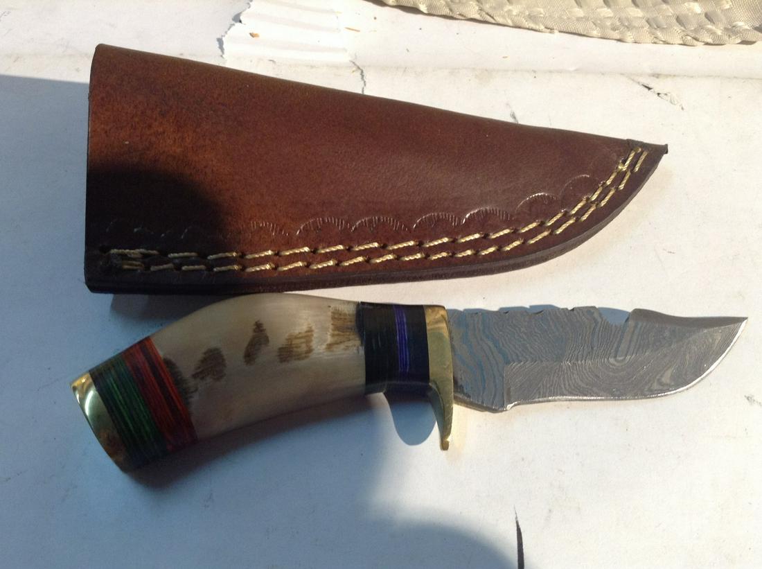 Damascus Skinning Knife Custom Made (1 of 1)