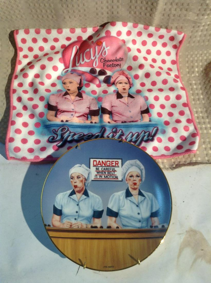 I Love Lucy "Eating the Evidence" Plate and "Speed it: I Love Lucy "Eating the Evidence" Plate and "Speed it up" Towel