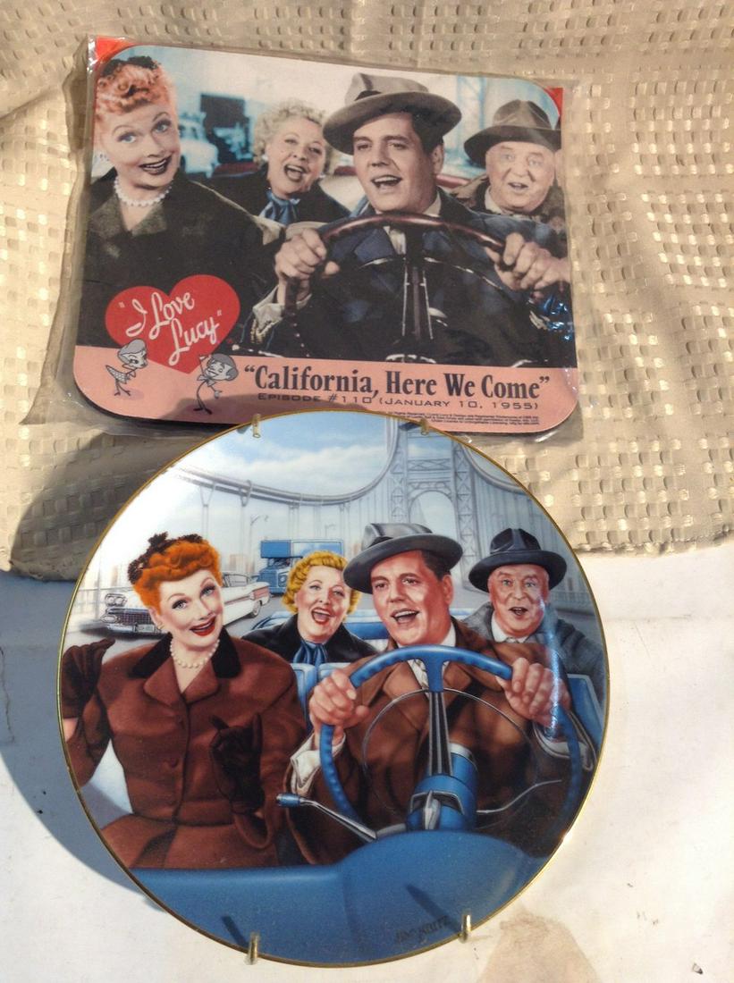 I Love Lucy "California Here We Come" Mouse Pad and: I Love Lucy "California Here We Come" Mouse Pad and Plate