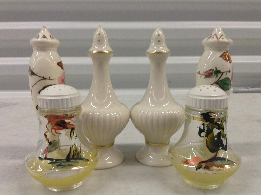 Lot of Vintage Lenox, Porcelain, and Glass Salt and: Lot of Vintage Lenox, Porcelain, and Glass Salt and Pepper Shakers