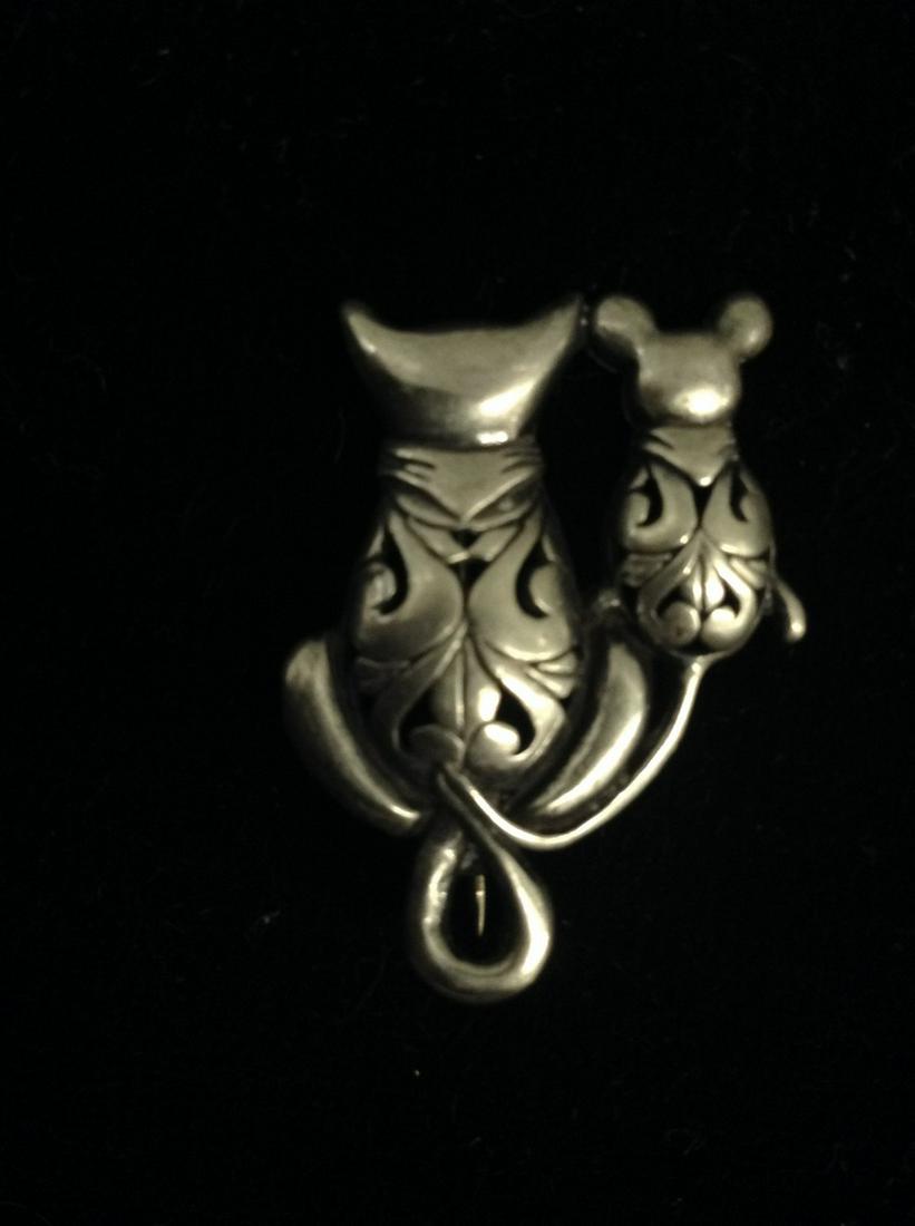 Sterling Cats Pin (1 of 1)
