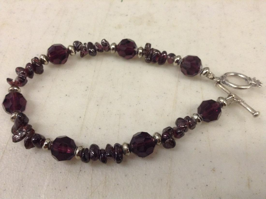 Sterling Bracelet with Stones, Sterling Beads: Sterling Bracelet with Stones, Sterling Beads