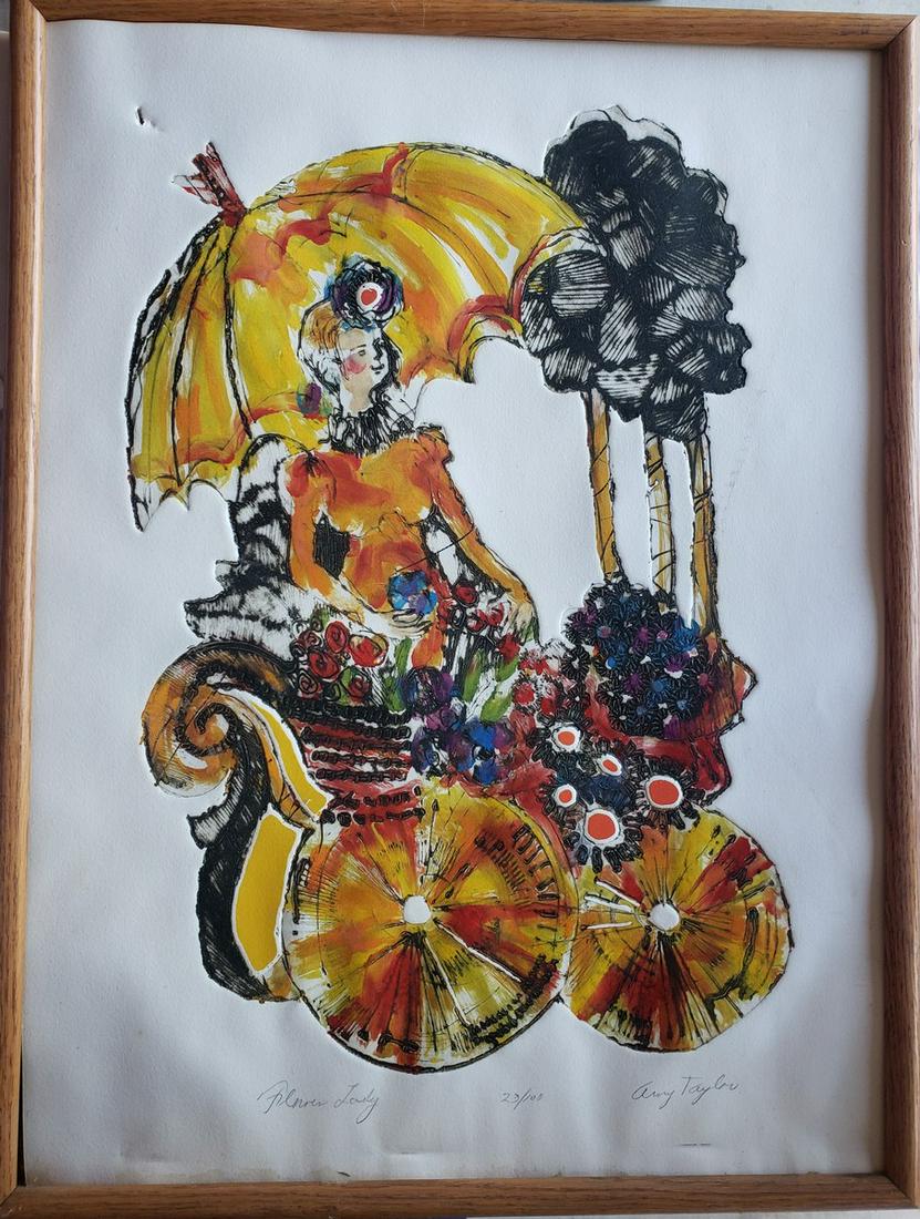 Amy Taylor signed/framed artwork titled "Flower Lady" - (1 of 1)
