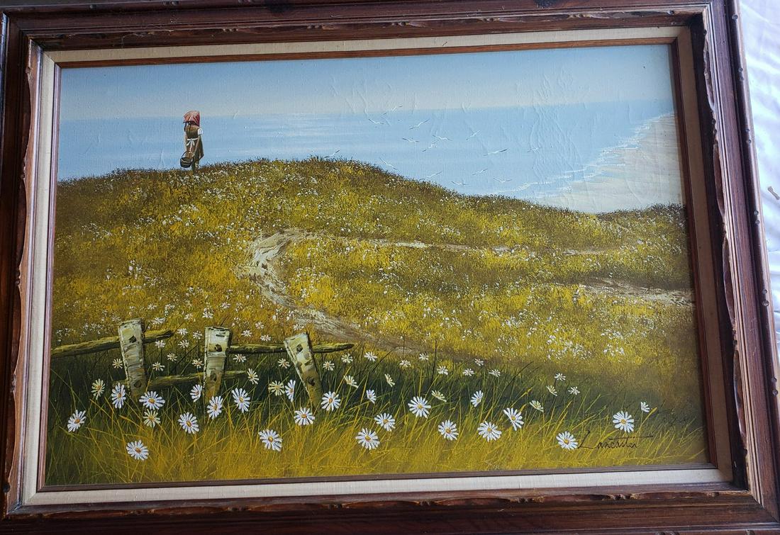 Girl in the meadows oil on canvas by Lancaster Artwork (1 of 1)