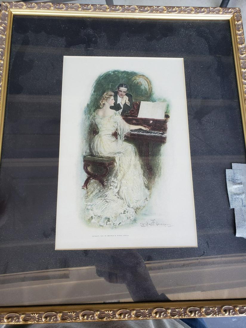 1905 Frederick A Stokes Company framed artwork 13x16 (1 of 1)