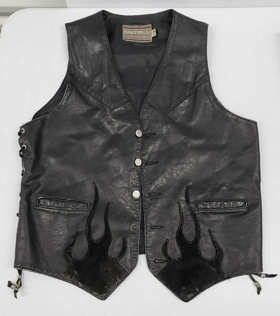 Leather Biker Vest 44 Tall: Leather Biker Vest 44 Tall