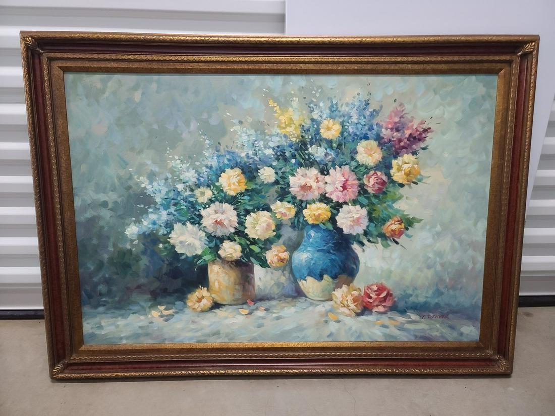 Large Signed Floral Painting 41x30 (1 of 1)