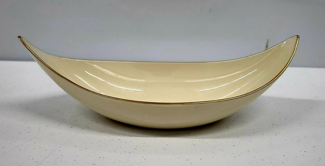 Vtg Lenox Gold Rimmed Bowl 9" long: Vtg Lenox Gold Rimmed Bowl 9" long