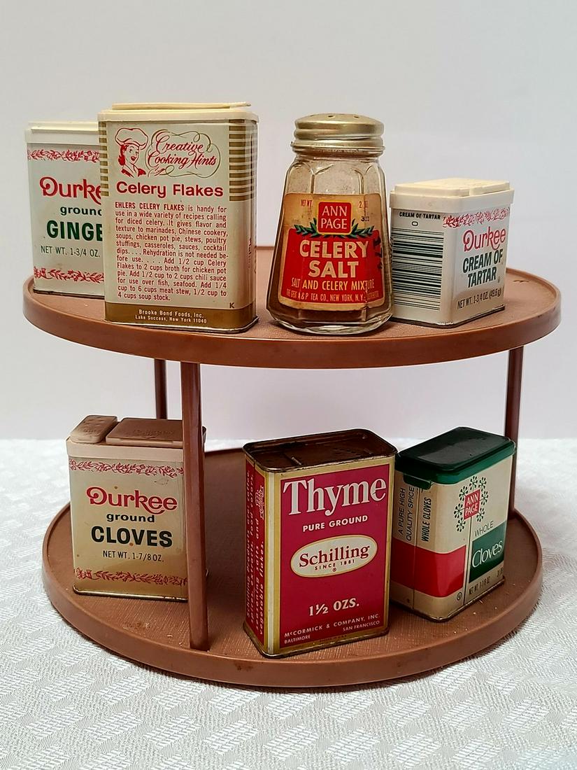 Vintage Spice Rack & Spices (1 of 1)