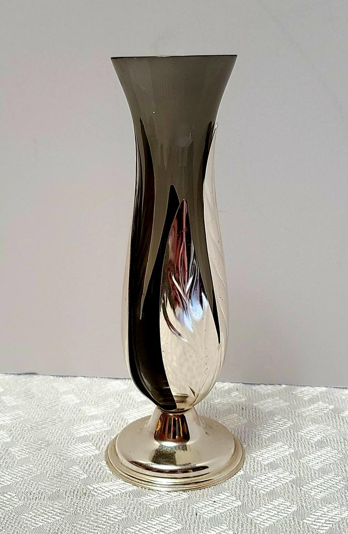 W Germany Silverplate Vase 7": W Germany Silverplate Vase 7"