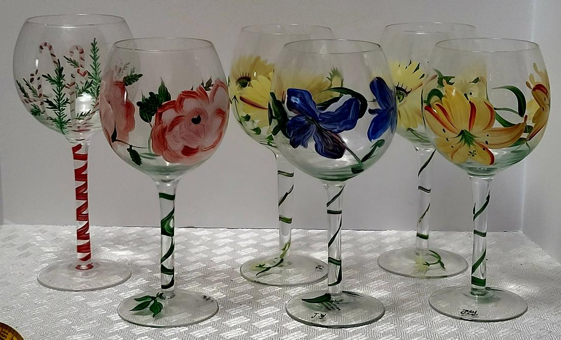Handpainted Wine Glasses: Handpainted Wine Glasses