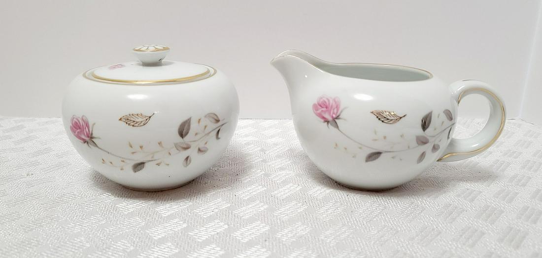 Abalone China Vtg Flamigo Rose Sugar & Creamer: Abalone China Vtg Flamigo Rose Sugar & Creamer