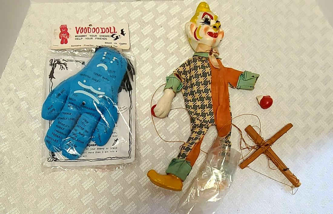 Vintage Clown Marionette & Voodoo Doll (1 of 1)