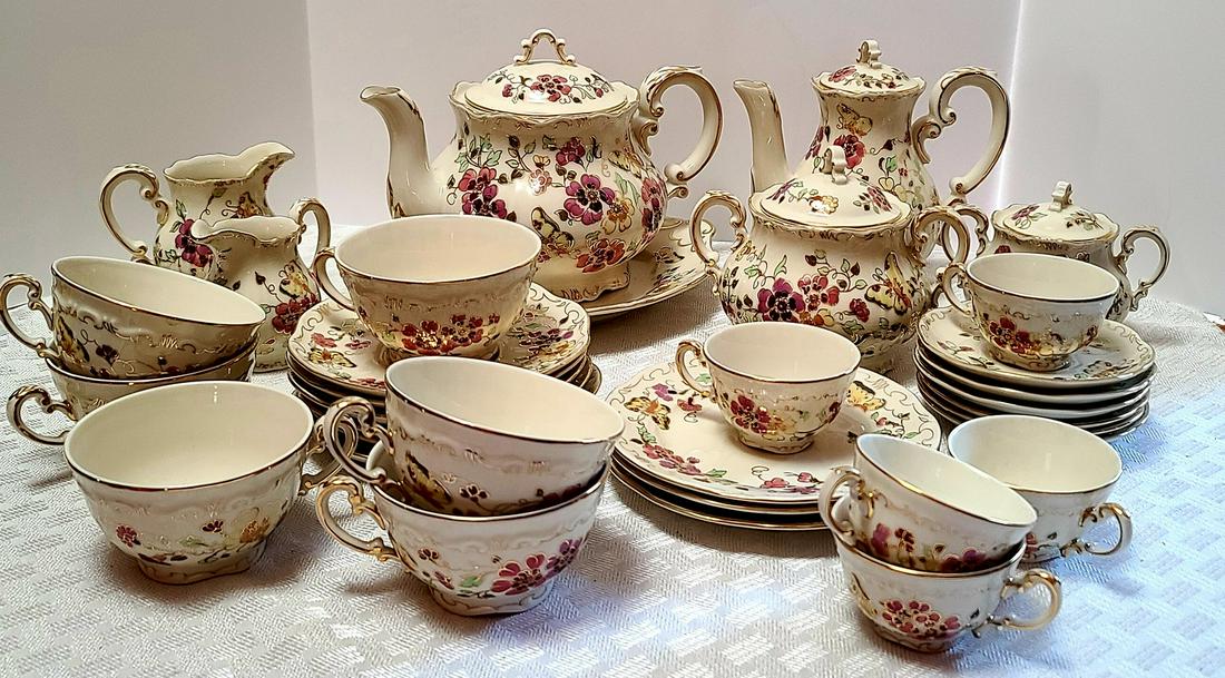 Vtg Zsol Hungary Handpainted China Tea Set 1 (1 of 1)