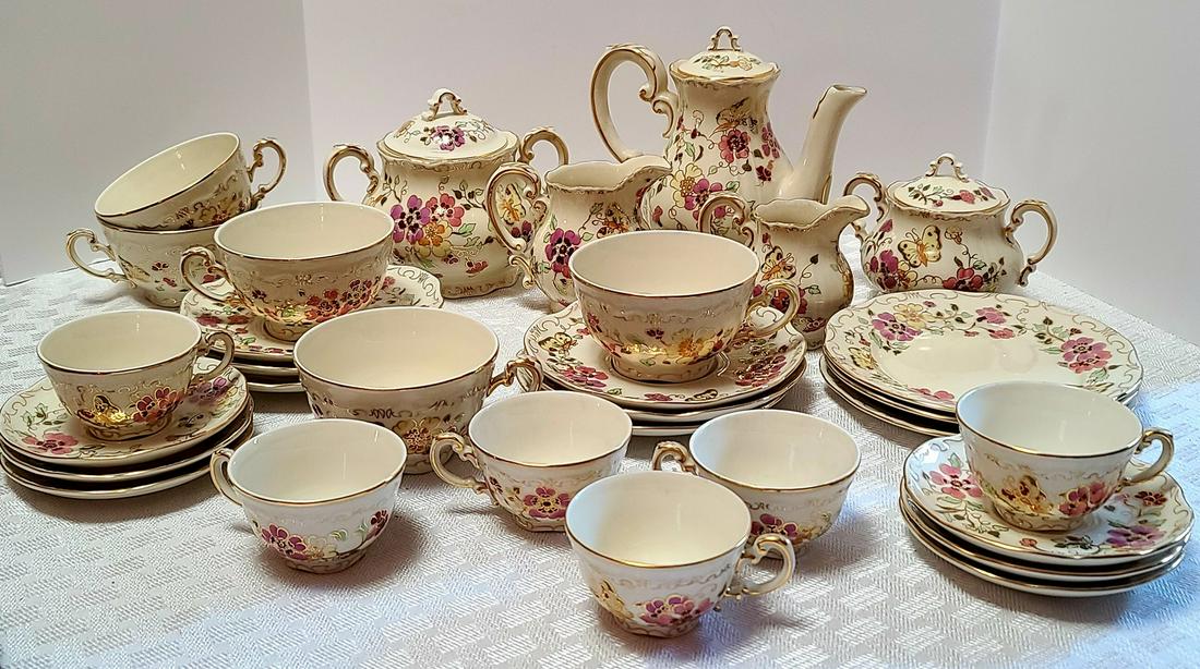 Vtg Zsol Hungary Handpainted China Tea Set 2 (1 of 1)