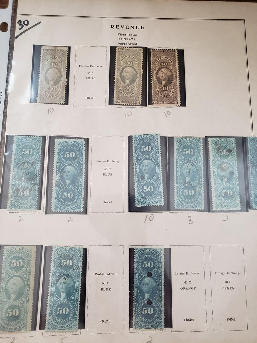 Lot of US Internal Revenue perforated stamps 1862- 1871 (1 of 1)