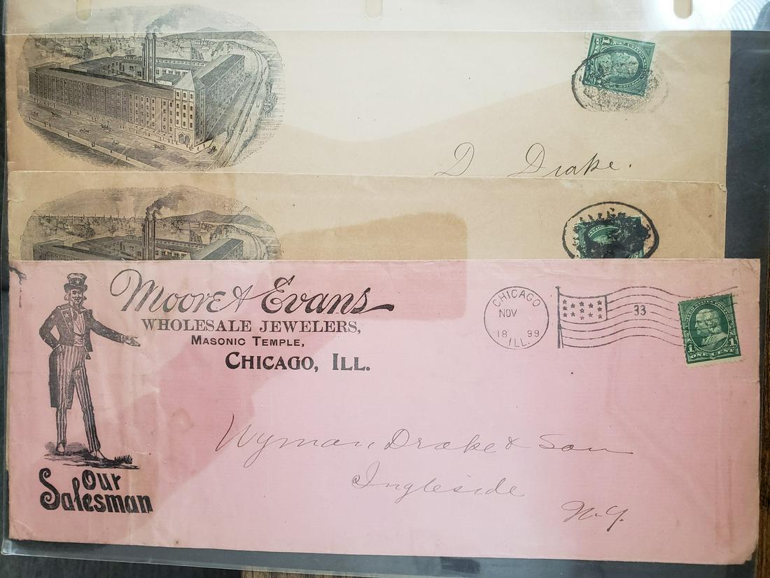 Three late 1800 envelopes with 1 cent Benjamin Franklin (1 of 1)