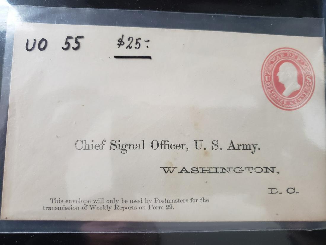 1875 US Army stamped Envelope U053 3 cent War (1 of 1)