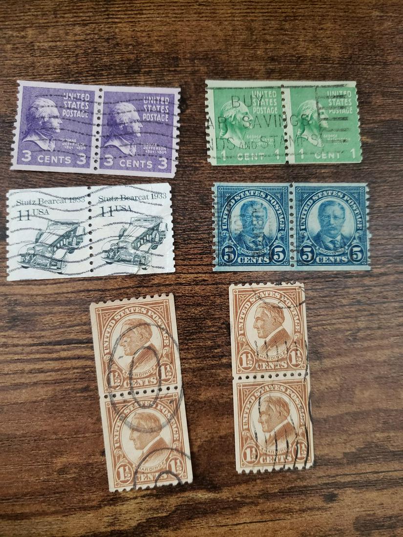 Lot of US Stamps - 3 cent Jefferson, Harding 1 1/2 side (1 of 1)