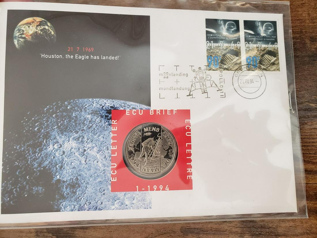1069 Moon Landing commemorative stamps and coins first (1 of 1)
