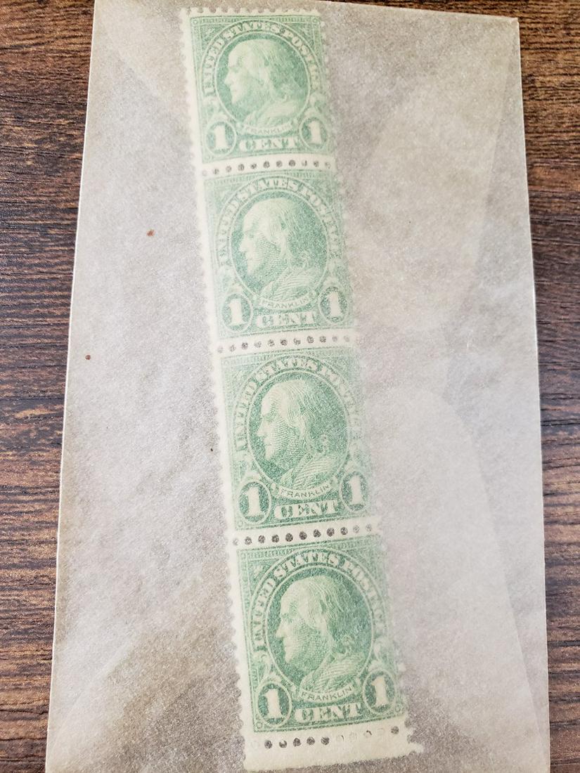 Stamp block Benjamin Franklin side facing 1 cent green (1 of 1)