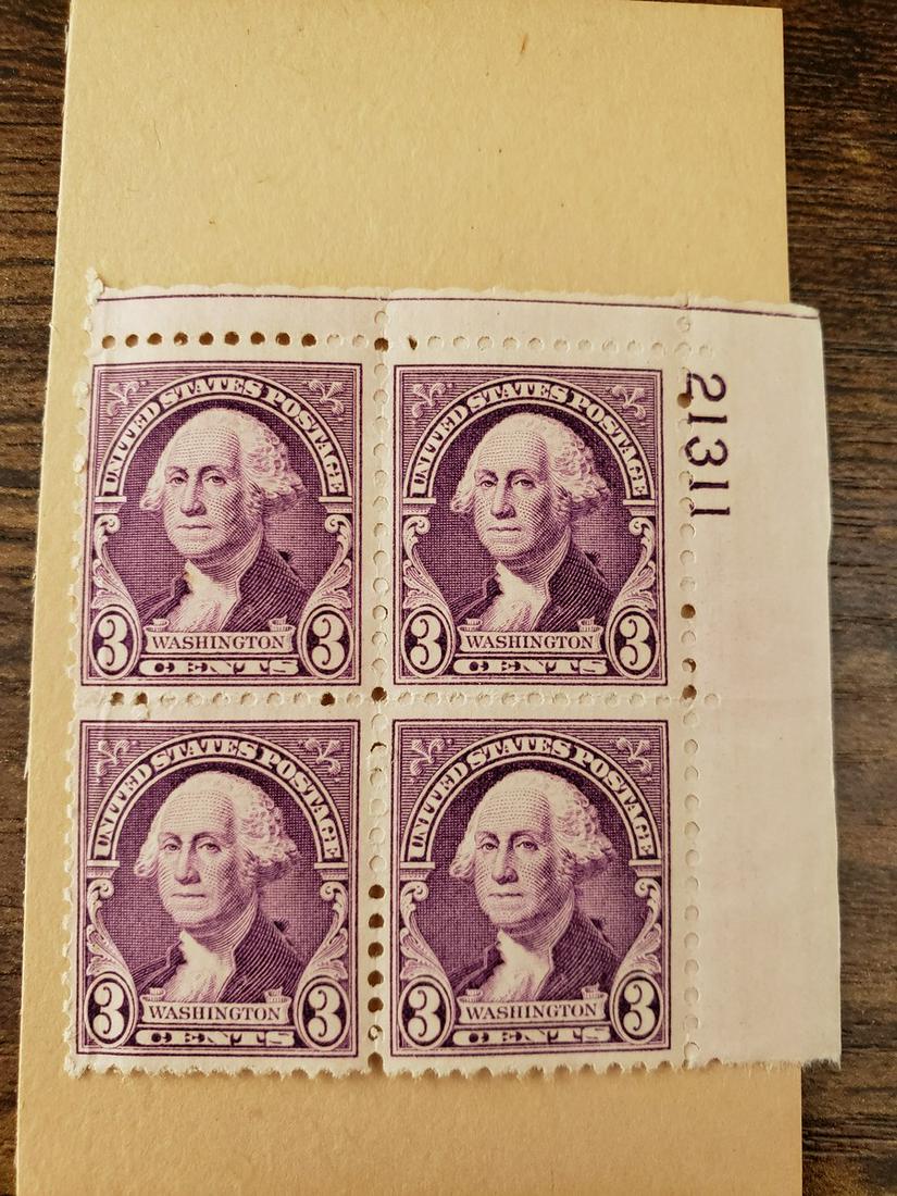 Stamp block of U.S. Stamp George Washington 3 Cent U.S. (1 of 1)
