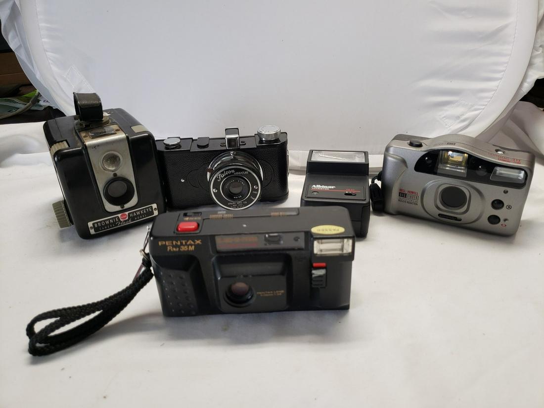 Lot of vintage cameras - Kodak Brownie, Pentax, Bell & (1 of 1)