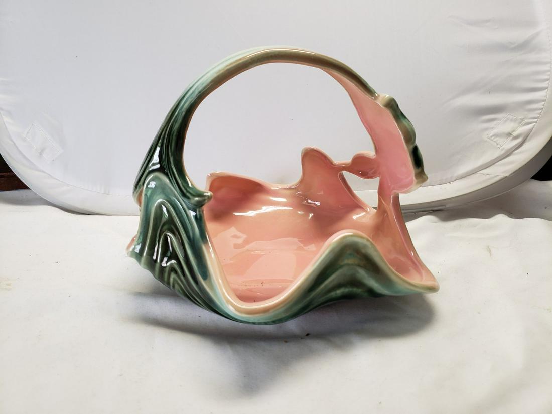 Vintage 1960's Mid-Century Fish bowl dish green glazed (1 of 1)