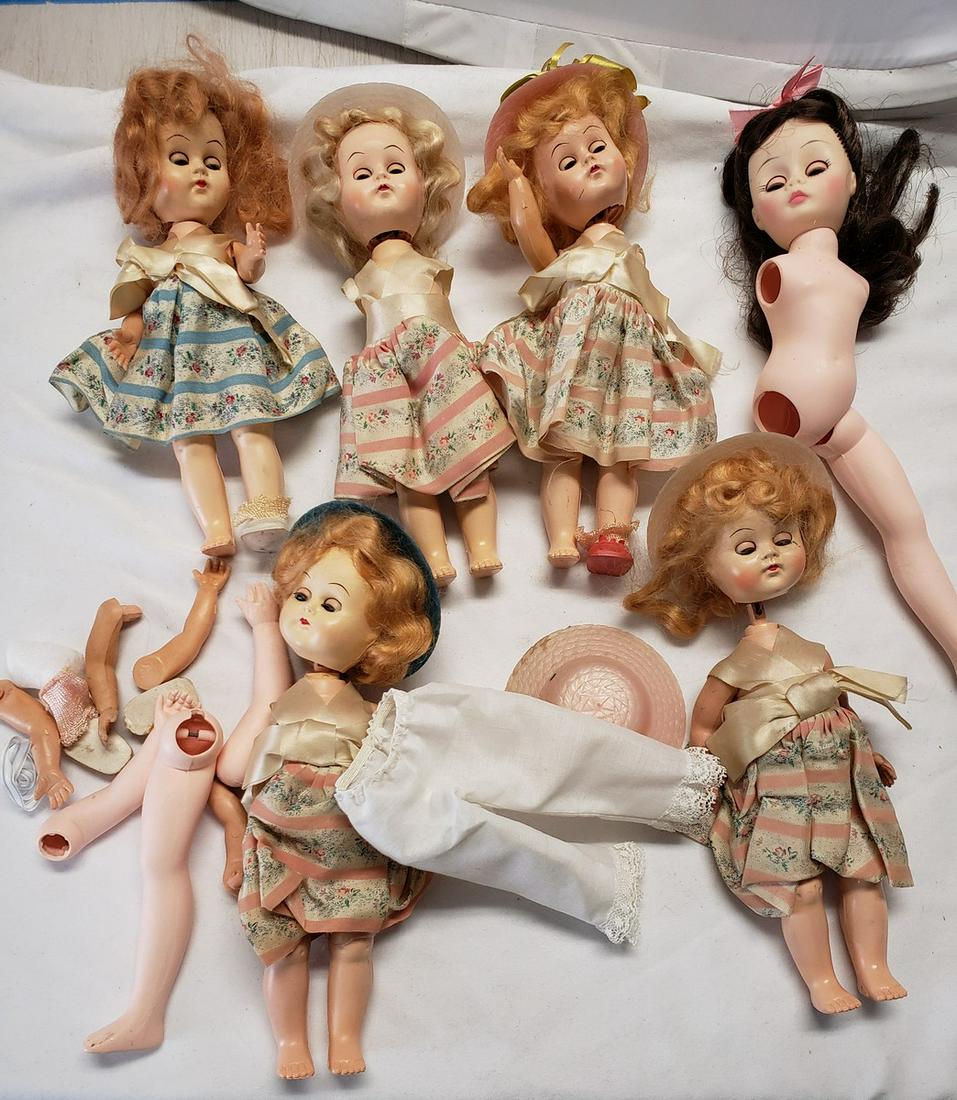 Lot of 6 Madame Alexander Dolls 8" for parts or repair (1 of 1)