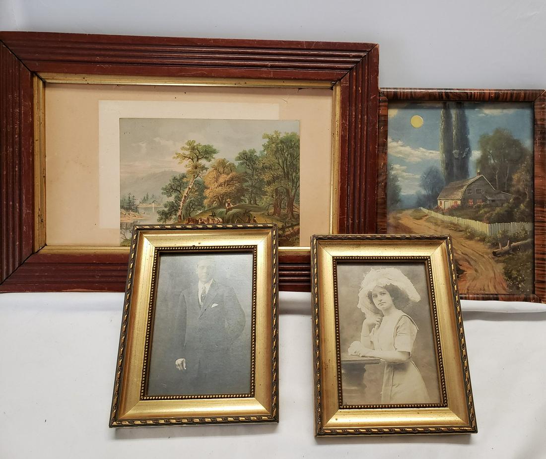 Lot of framed antique artwork and more (1 of 1)