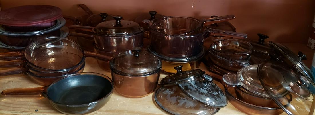 Lot of rare corning ware Pyrex vision Vision ware Amber (1 of 1)