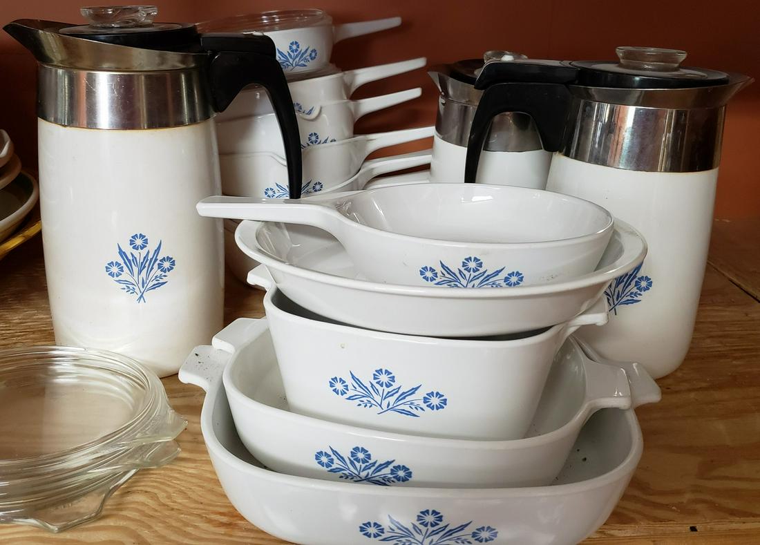 Lot of blue cornflower corning ware dishes (1 of 1)