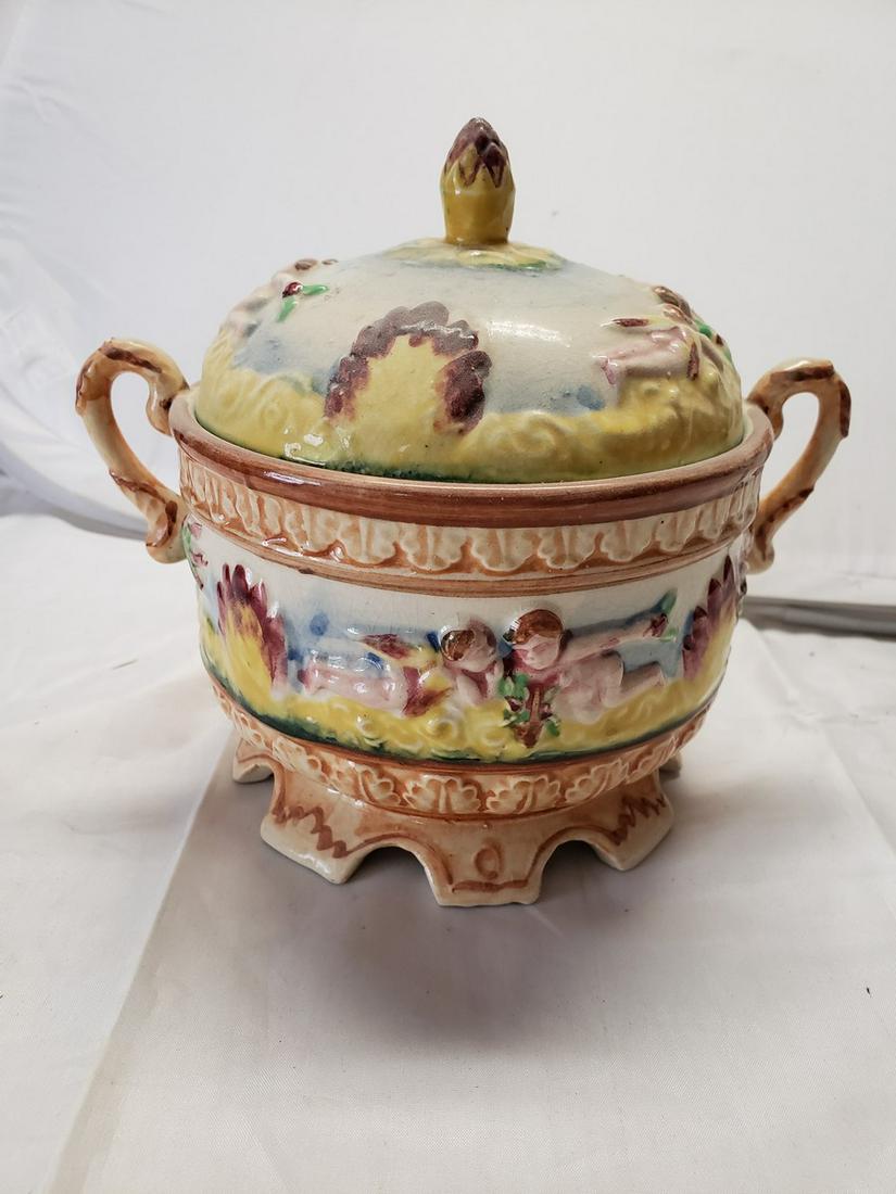 Japanese Porcelain Ware Tureen Bowl with Cover made in: Japanese Porcelain Ware Tureen Bowl with Cover made in Occupied Japan