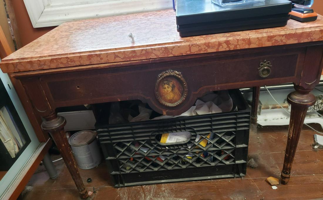 Beautiful marble top Victorian table (1 of 1)