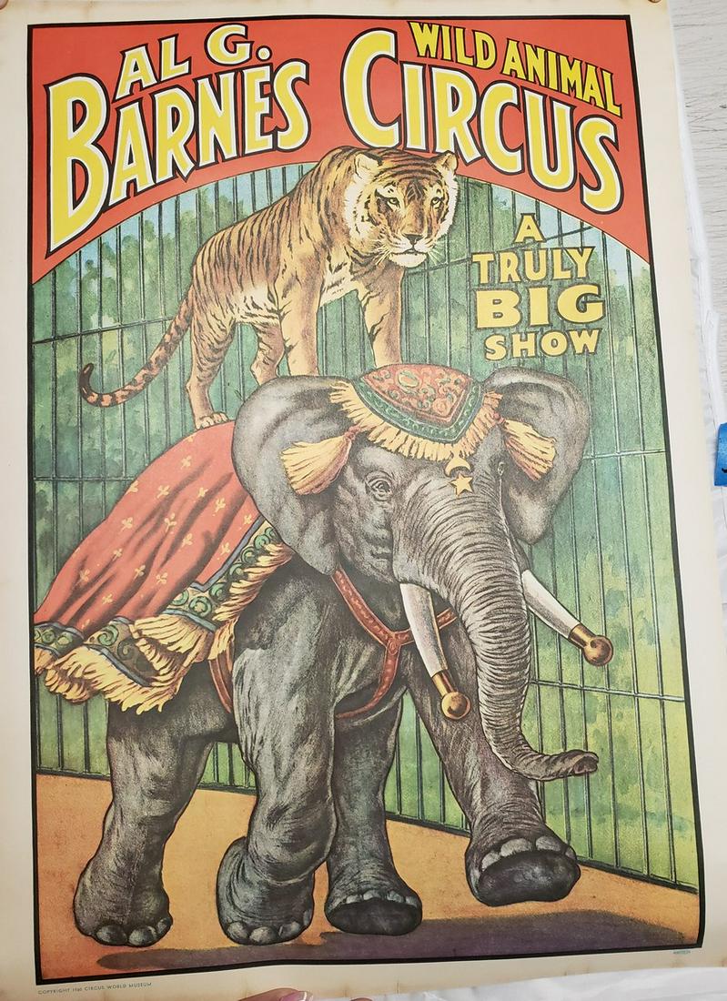 Al G. Barnes Wild Animal Circus advertisement poster (1 of 1)