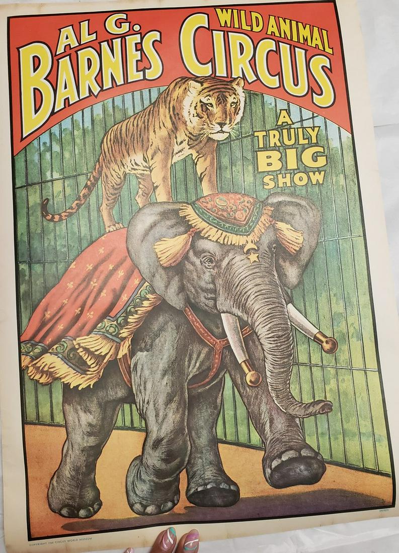 Al G. Barnes Wild Animal Circus advertisement poster (1 of 1)