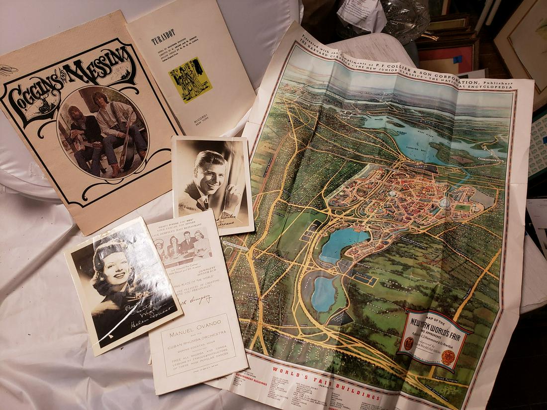 Lot of ephemera - World's Fair building map and more: Lot of ephemera - World's Fair building map and more