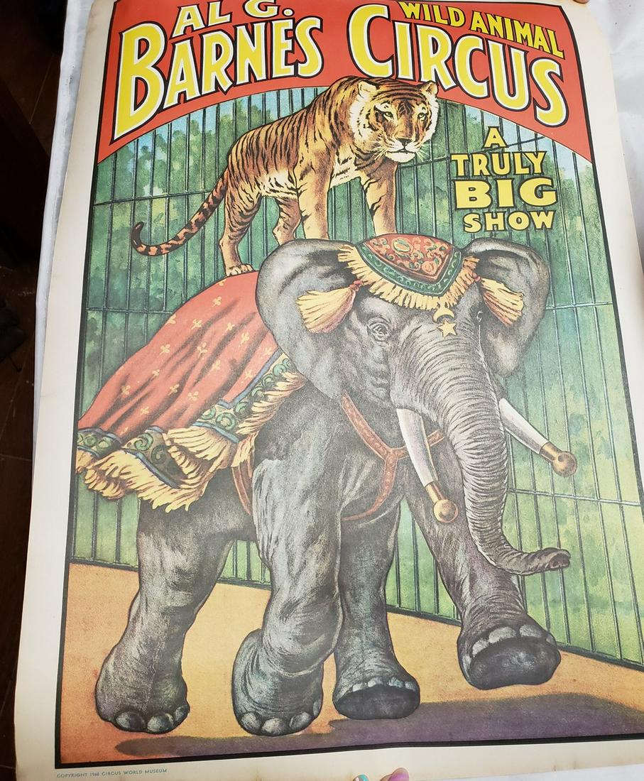 Al G. Barnes Wild Animal Circus advertisement poster (1 of 1)