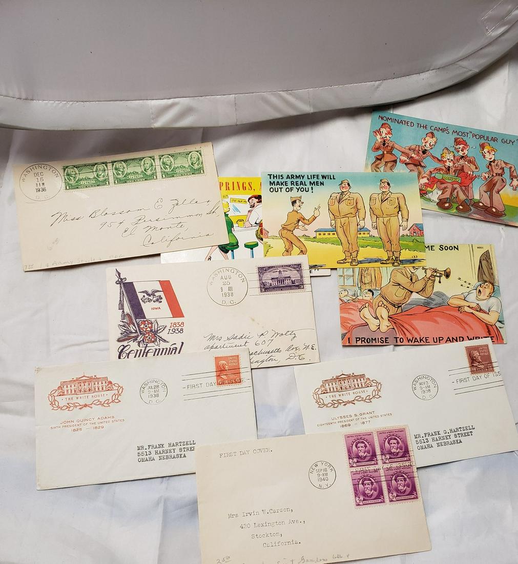 Lot of war post cards and stamps (1 of 1)